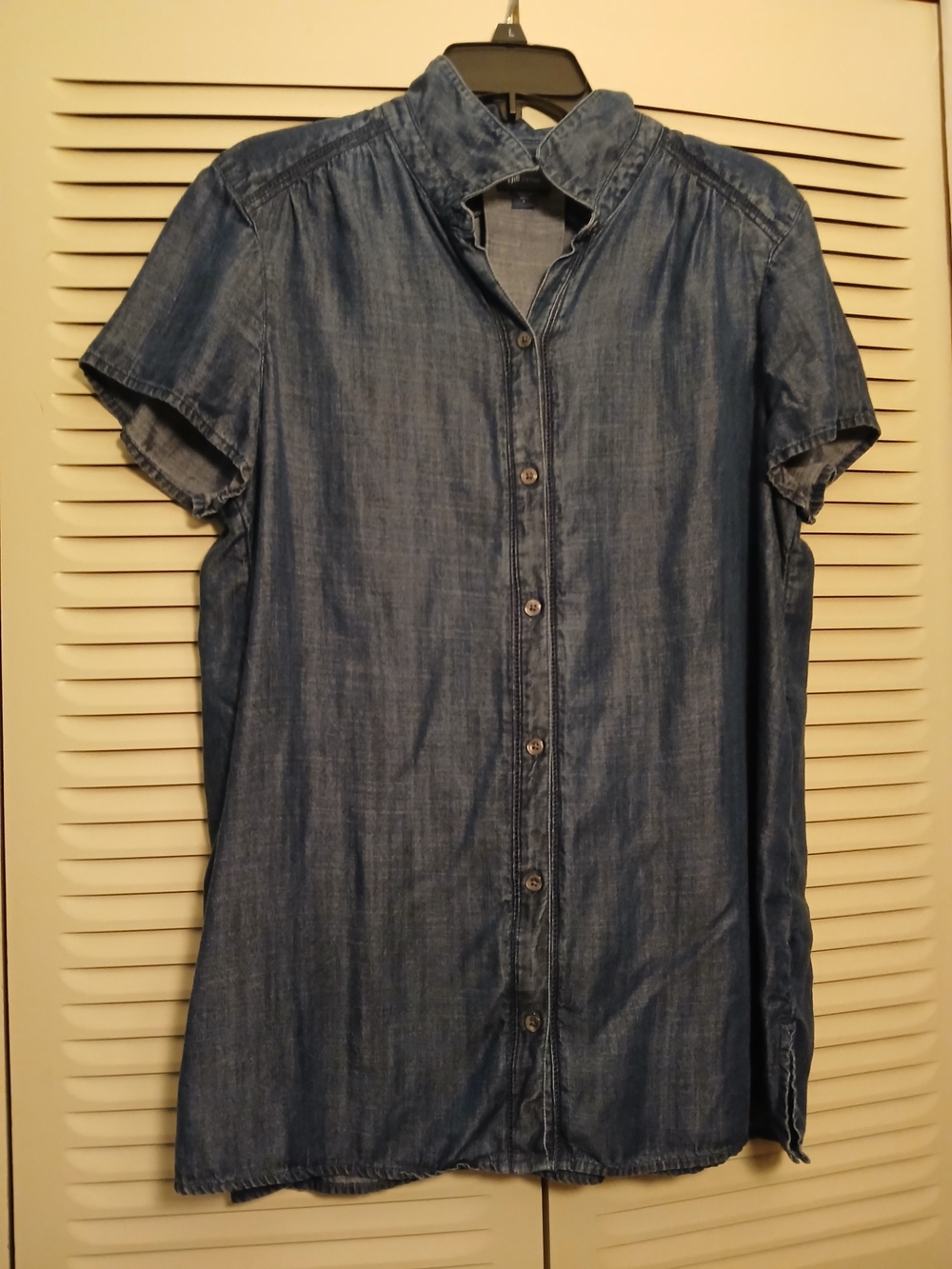 J.Jill Indigo Short-Sleeve Button-Front Tunic